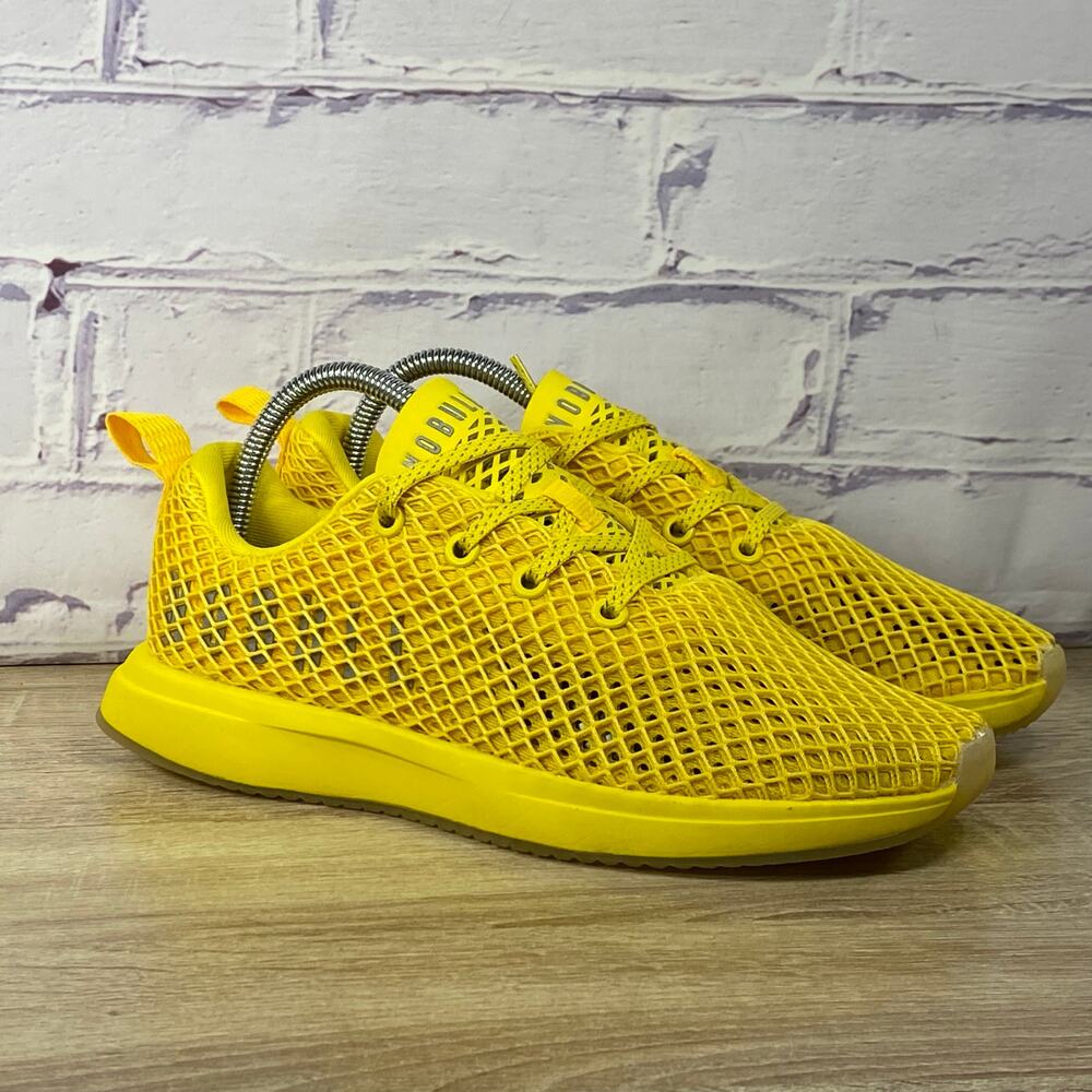 NOBULL Yellow Mesh Runner Men's 7 Women's 8.5 Athletic Trainer Running Shoes